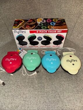 4-Pack Value Set – Red, Mint, Blue, Cream Mini Electric Makers